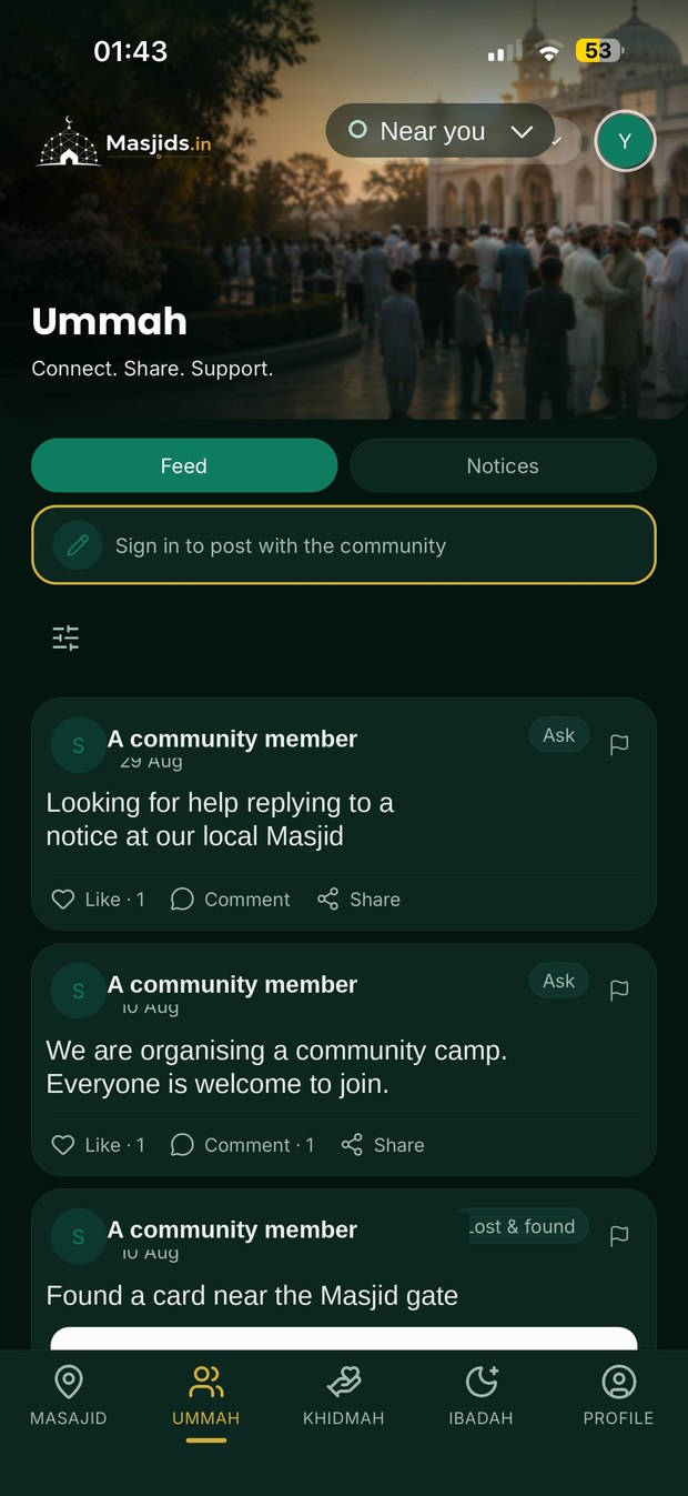 Community connection experience